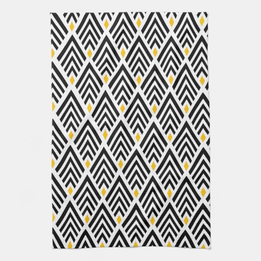 Kunst Deco Arrows met Gold Accent Pattern Theedoek (Verticaal)