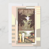 Kunst Deco  Beach sparen de DATUM Save The Date (Voorkant)