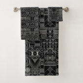Kunst Deco Black en White Bath Towels Bad Handdoek (Insitu)