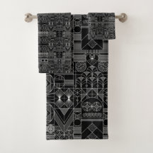 Kunst Deco Black en White Bath Towels