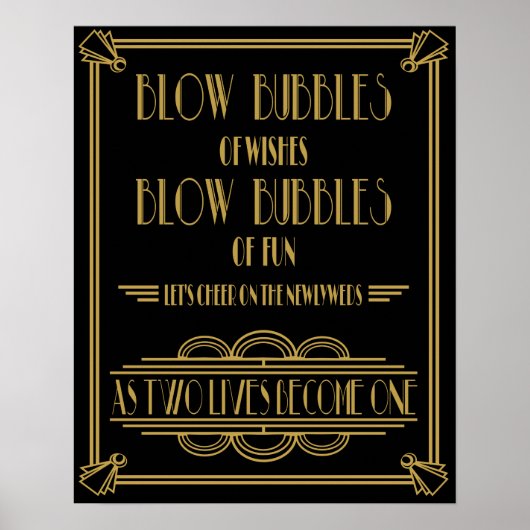 Kunst Deco Blow Bubbles voor leuk afdrukken Poster (Voorkant)
