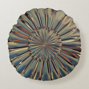 Kunst deco bronze metalen bloem rond kussen