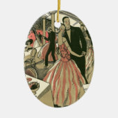 kunst deco bruilding, Pas getrouwd eerste dansdag Keramisch Ornament (Voorkant)