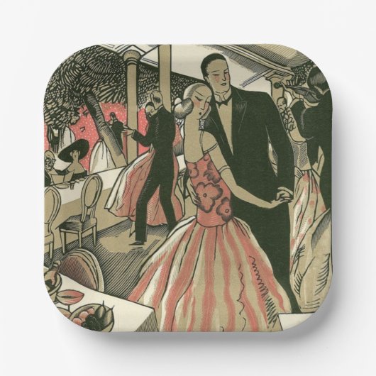  kunst deco bruilding, Pas getrouwd eerste dansdag Papieren Bordje (Voorkant)