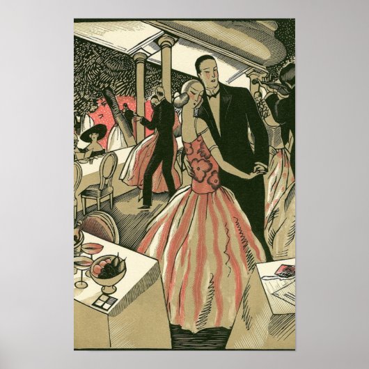 kunst deco bruilding, Pas getrouwd eerste dansdag Poster (Voorkant)