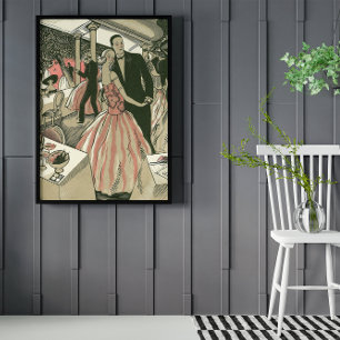 kunst deco bruilding, Pas getrouwd eerste dansdag Poster