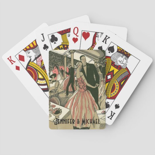 kunst deco bruilding, Pas getrouwd eerste dansdag Speelkaarten (Achterkant)