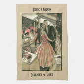 kunst deco bruilding, Pas getrouwd eerste dansdag Theedoek (Verticaal)