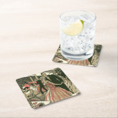  kunst deco bruilding, Pas getrouwd eerste dansdag Vierkante Kartonnen Onderzetter (Insitu)