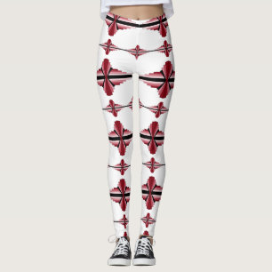 Kunst deco-elementen in crimson-leggings leggings