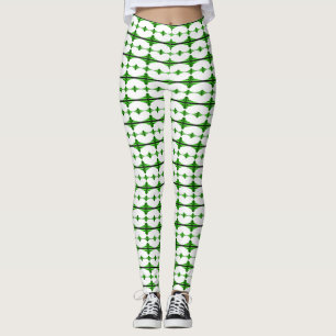 Kunst deco-elementen in diep groen leggings