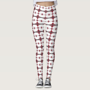 Kunst deco-elementen in krimson leggings