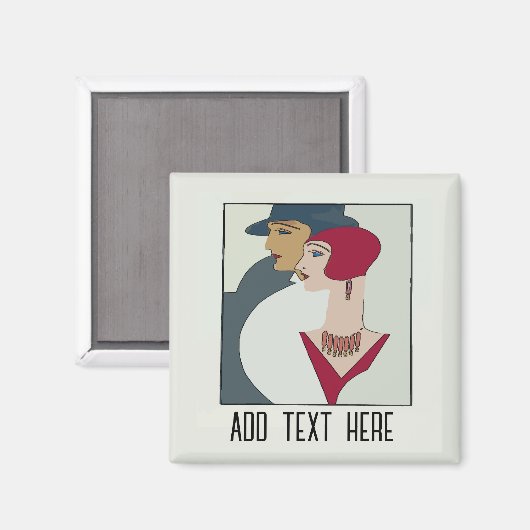 Kunst Deco Facturen, voeg tekst Magnet toe Magneet (Voorkant / Achterkant)