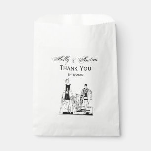  Kunst Deco Fashionable Dames in het strand Bedankzakje