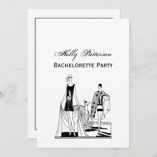  Kunst Deco Fashionable Dames in het strand Kaart (Voorkant / Achterkant)