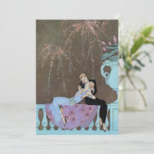  kunst Deco Fireworks Wedding Save the Date (Staand voorkant)