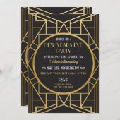 Kunst Deco Gatsby uit 1920: Geweldige nieuwjaarsfe Kaart (Voorkant / Achterkant)