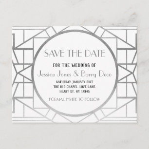 Kunst Deco Gatsby van 1920s sparen de Datum Uitnod Save The Date