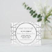 Kunst Deco Gatsby van 1920s sparen de Datum Uitnod Save The Date (Staand voorkant)