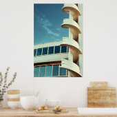 Kunst Deco-gebouw met spiraaltrap Poster (Keuken)