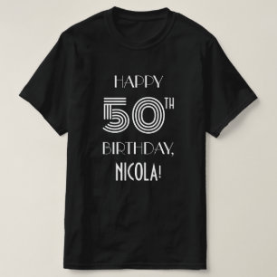 Kunst Deco Geïnspireerd Stijl 50th Birthday Shirt