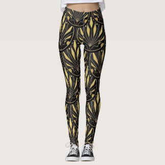 kunst deco golden patroon leggings