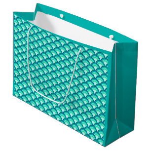 Kunst Deco-golfpatroon - schaduwen van turquoise Large Cadeauzakje