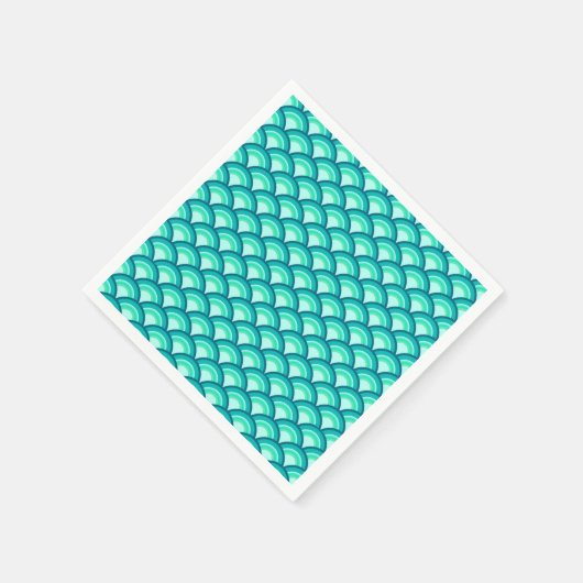 Kunst Deco-golfpatroon - schaduwen van turquoise Servetten (Hoek)