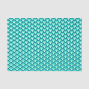 Kunst Deco-golfpatroon - schaduwen van turquoise Tissuepapier