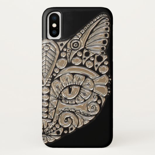 Kunst deco goud zwarte Egyptische kat Case-Mate iPhone Case (Achterkant)