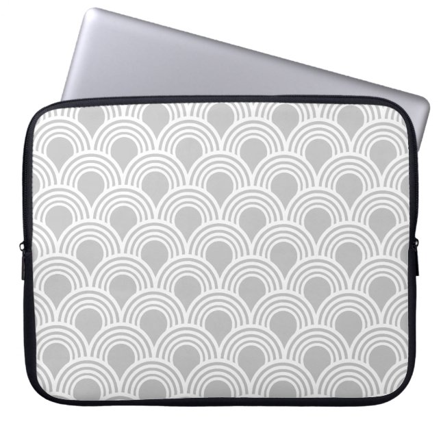 Kunst Deco Grote Gatsby Style Shell Patroon Laptop Sleeve (Voorkant)