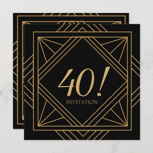 Kunst Deco Grote Gatsby Verjaardag in de 20e eeuw Kaart (Voorkant / Achterkant)