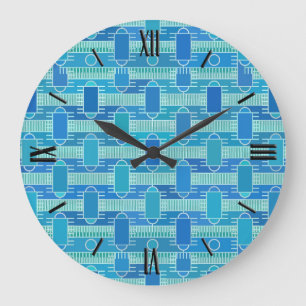 Kunst Deco industriële chemie - zacht blauw Grote Klok