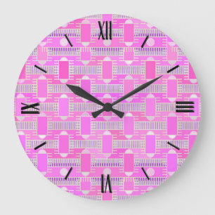 Kunst Deco industriële chic - roze, mauve Grote Klok