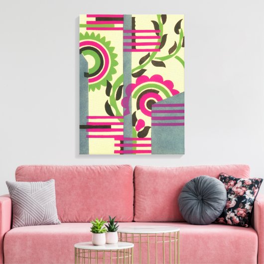 kunst deco Jazz Pochoir Geometric Pattern Canvas Afdruk (Insitu (Woonkamer))