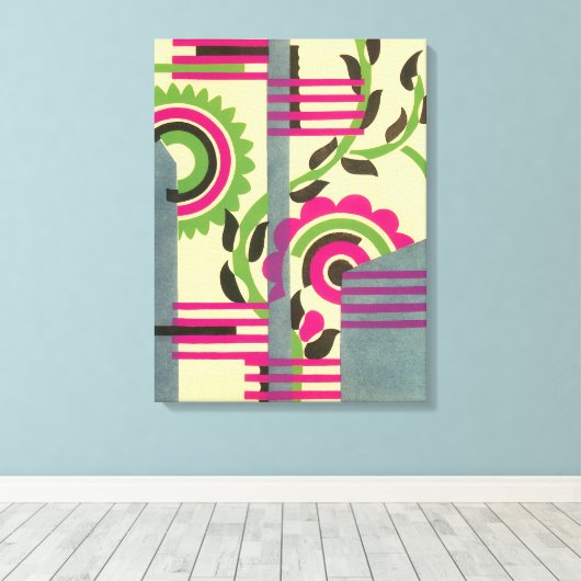 kunst deco Jazz Pochoir Geometric Pattern Canvas Afdruk (Insitu (Houten vloer))