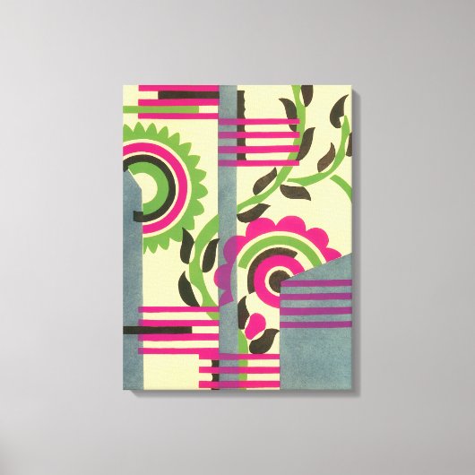 kunst deco Jazz Pochoir Geometric Pattern Canvas Afdruk (Voorkant)