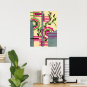 kunst deco Jazz Pochoir Geometric Pattern Poster (Thuiskantoor)