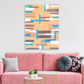 Kunst Deco Jazz Pochoir, Geometrisch Patroon Canvas Afdruk (Insitu (Woonkamer))