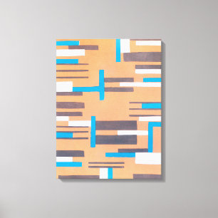  Kunst Deco Jazz Pochoir, Geometrisch Patroon Canvas Afdruk