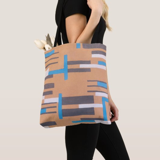 Kunst Deco Jazz Pochoir, Geometrisch Patroon Tote Bag (Dichtbij)