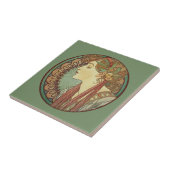  kunst Deco Lady Green-mozaïektegels Tegeltje (Zijkant)