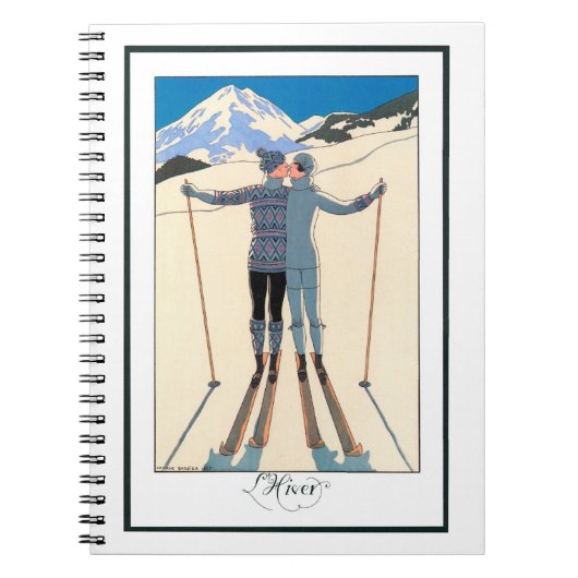 Kunst Deco, Lovers in Snow door George Barbier Notitieboek (Voorkant)