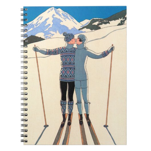 Kunst Deco, Lovers in Snow door George Barbier Notitieboek (Voorkant)