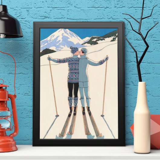  Kunst Deco, Lovers in Snow door George Barbier Poster