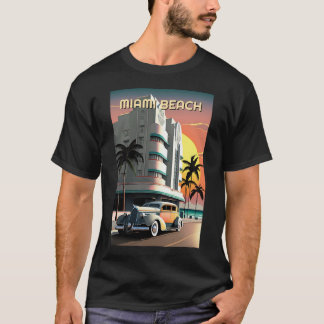 Kunst Deco Miami Beach Ocean Drive Sunset T-shirt