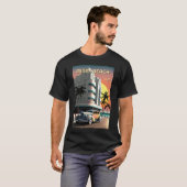 Kunst Deco Miami Beach Ocean Drive Sunset T-shirt (Voorkant volledig)
