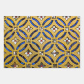 Kunst Deco Mosaic Tiled Gold en Blue Inpakpapier Vel (Voorkant)