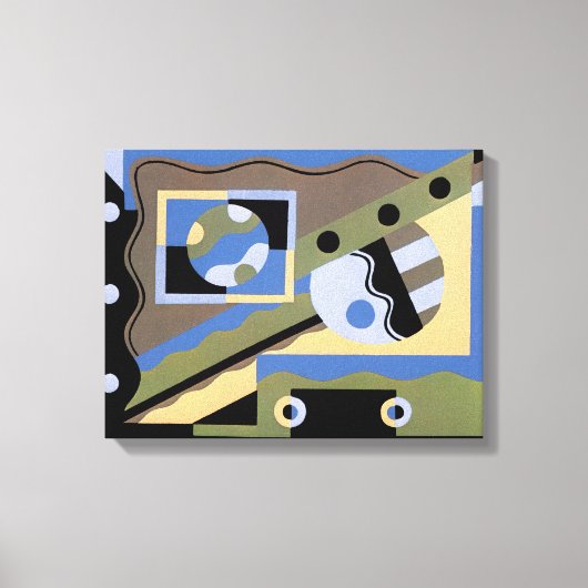  kunst Deco Pochoir Jazz Cubism Patroon Canvas Afdruk (Voorkant)