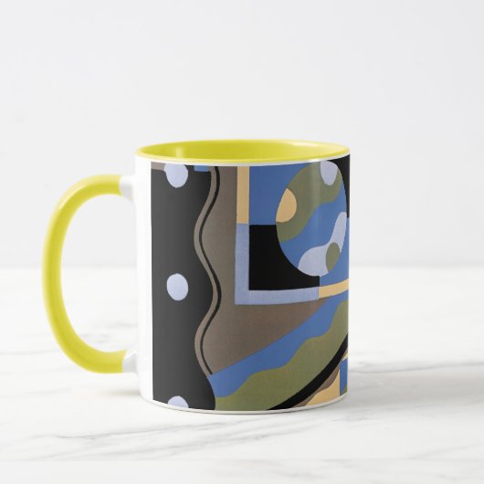 kunst Deco Pochoir Jazz Cubism Patroon Mok (Links)